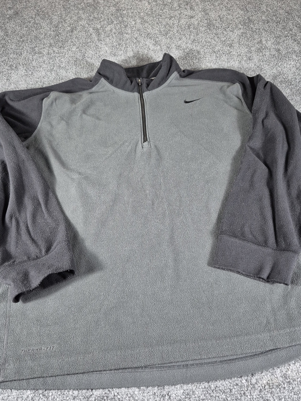 Nike Pullover Mens XLarge ThermaFIT Quarter Zip Fleece Athletic Long Sleeve Gray
